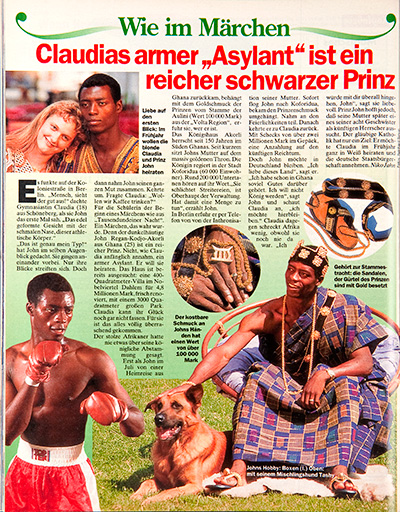 Freizeit Revue: Artikel zu Prinz John aus Ghana