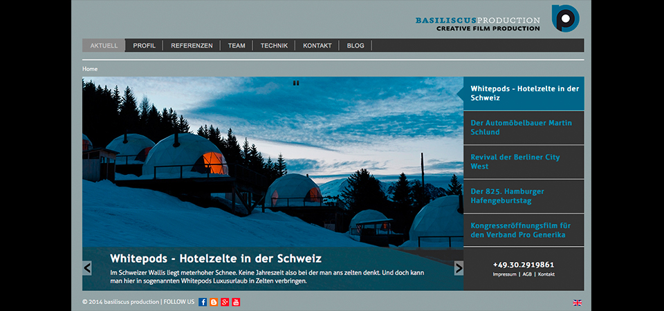 Screenshot der Webseite basiliscus.net